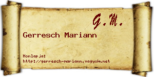 Gerresch Mariann névjegykártya